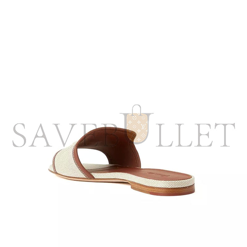 LORO PIANA SUMMER CHARMS FLAT SANDALS IN CANVAS 